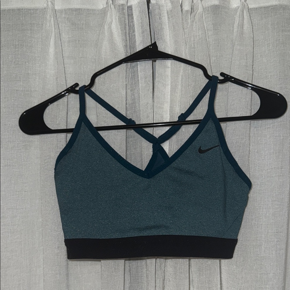Nike Women's Crossback Sports Bra - Dark Teal and Black